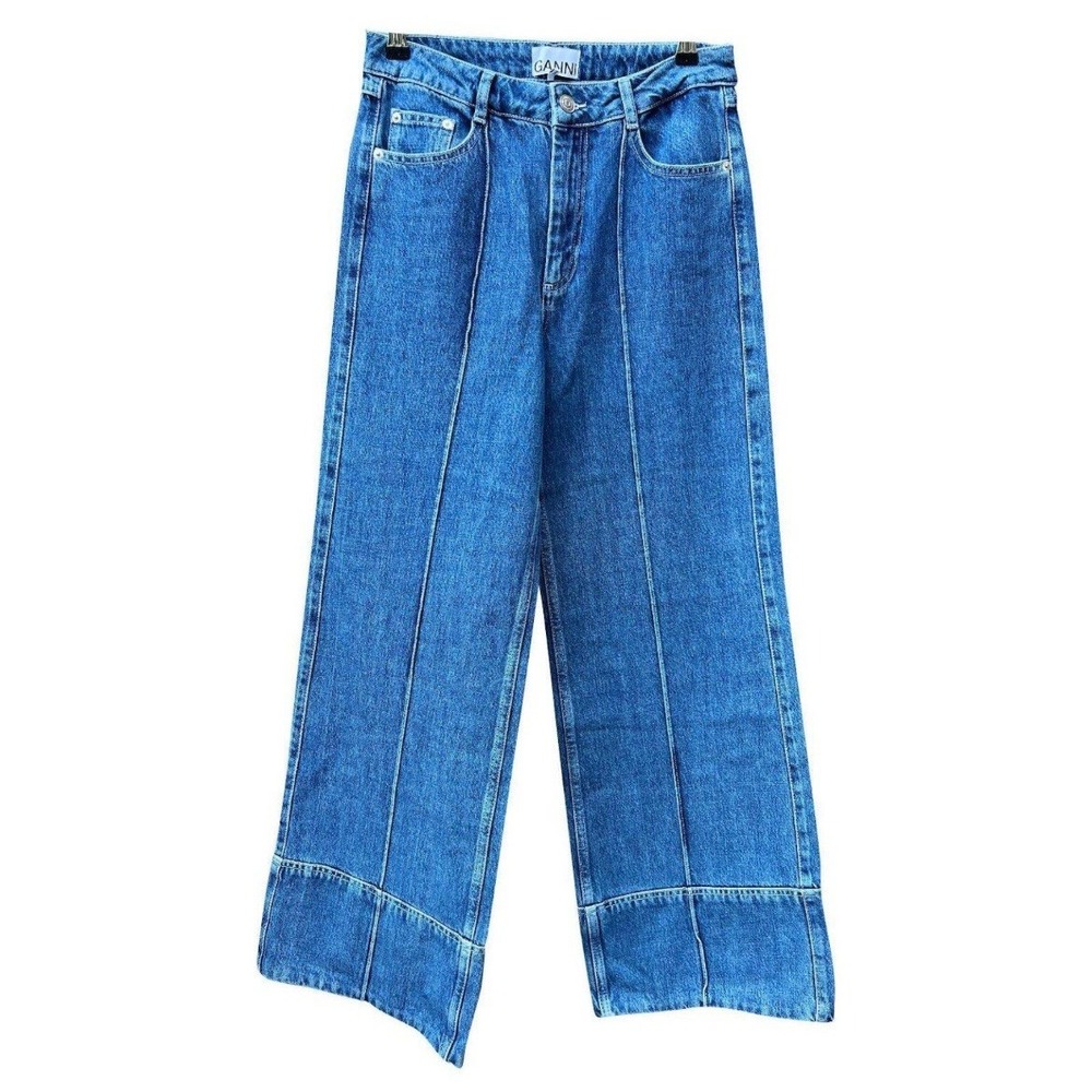 Women's GANNI Designer Wide Leg Jeans Size 29x32"